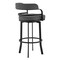 Armen Living Prinz 26" Counter Height Swivel Gray Faux Leather and Black Metal Bar Stool LCPRBAGRBL26 - alternate 5